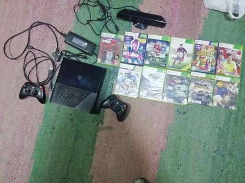 Xbox 360 console + games + kinect + 2 remotes